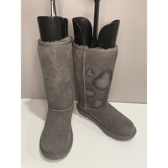 UGG Grey Kid's Classic Tall II Waterproof Suede Winter Boots Size 2 - Picture 3 of 7